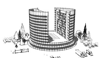 ПРОЕКТ ОСНОВНОГО ГОСТИНИЧНОГО КОМПЛЕКСАСАНАТОРИЯ «ЗАВИДОВСКИЕ ДАЛИ» (Арт. 0023)